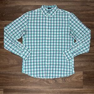 J. Crew Blue and Green Casual Button Down Shirt Men’s Size Medium